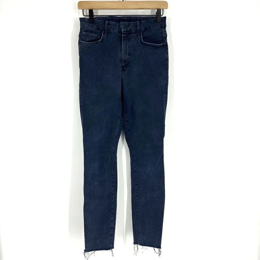 Mother Jeans Size 26 Womens Blue Looker Ankle Fray High Waisted Stretch Denim